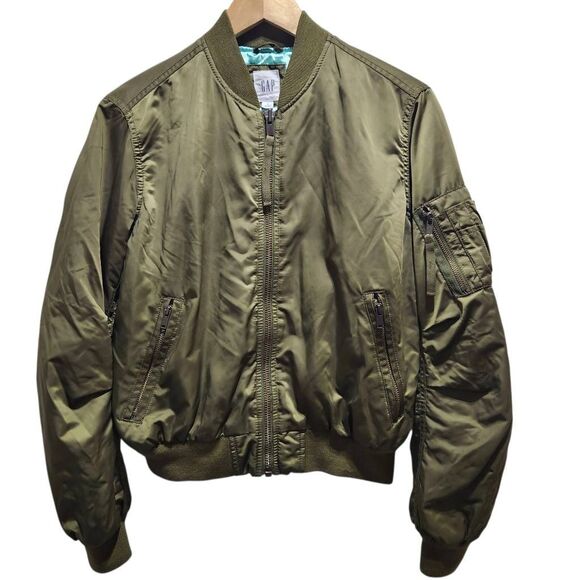 Gap OC nylon bomber army jacket green small - Picture 1 of 5
